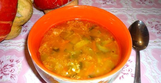 Рассольник с жареными огурцами