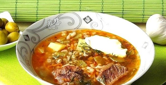 Рассольник с фасолью