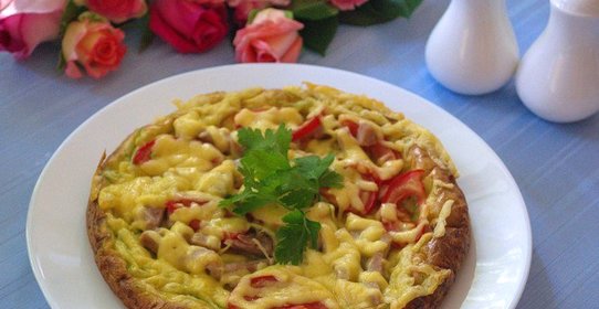 Кабачковая пицца с беконом