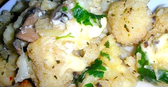 Цветная капуста с шампиньонами