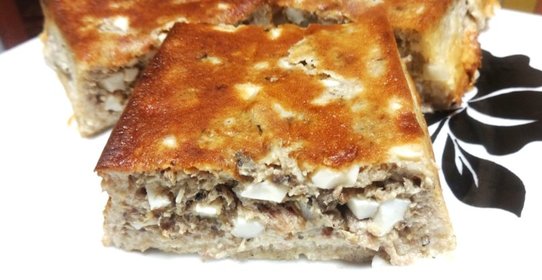 Пирог с консервой на кефире