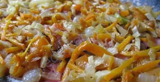 Горбуша с овощами в духовке