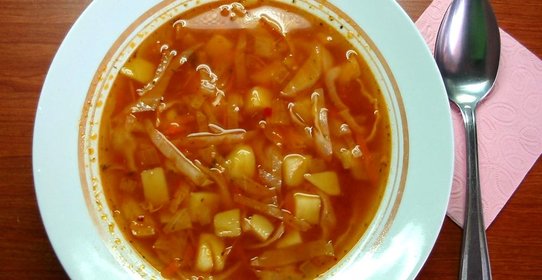 Постные щи с аджикой