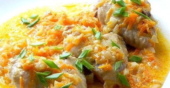 Куриные крылышки в сметане