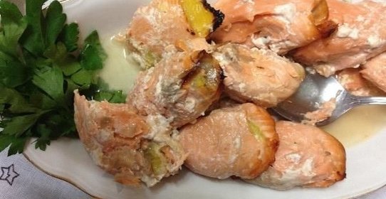 Рулетики из форели с апельсинами