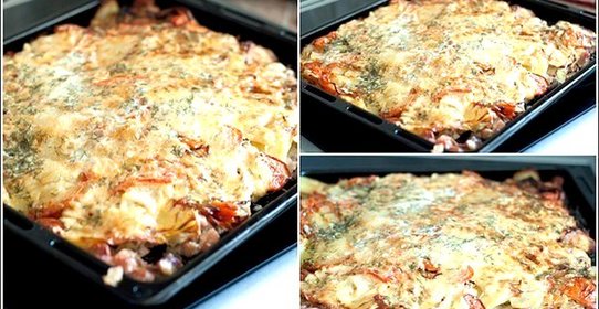 Запеченное мясо под шубой