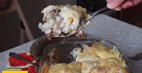 Картошка с грибами и мясом