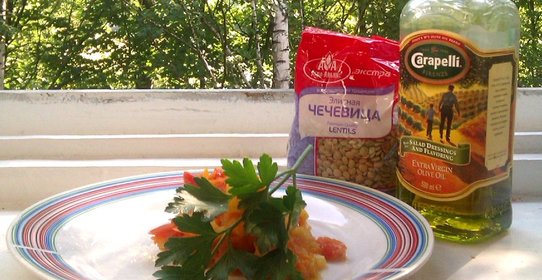 Курица с чечевицей