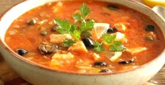 Рыбная солянка с семгой