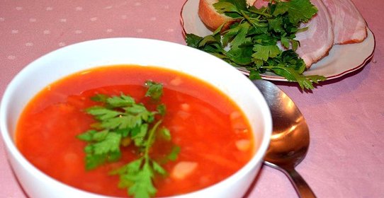 Борщ на копченой грудинке