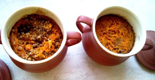 Гречка с чечевицей в горшочке