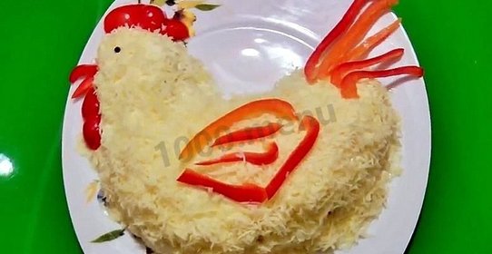 Салат на год петуха Петушок