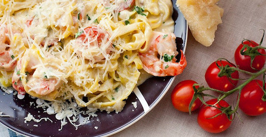 Паста с креветками и сливочным соусом от Александра Бельковича