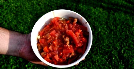 Овощной Лагман с мясом на костре