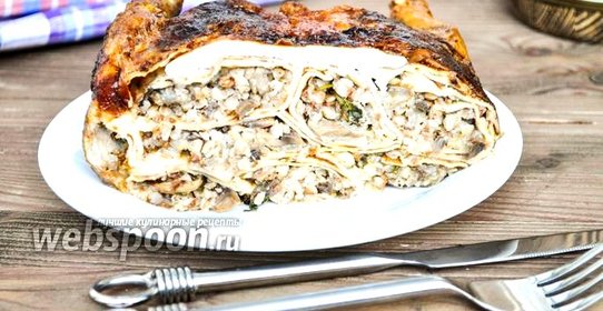 Курица фаршированная блинами