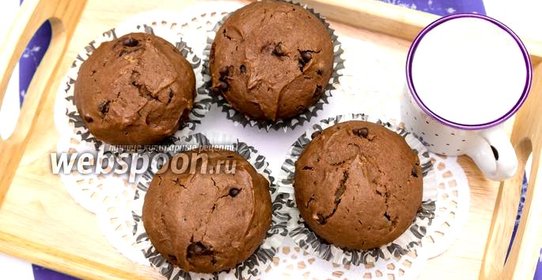 Шоколадные кексы с шоколадными каплями