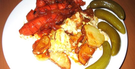 Картошка с сосиской