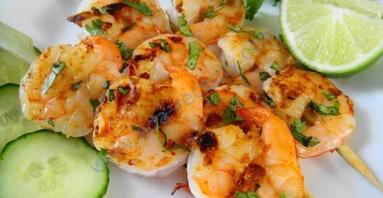 Шашлык из креветок