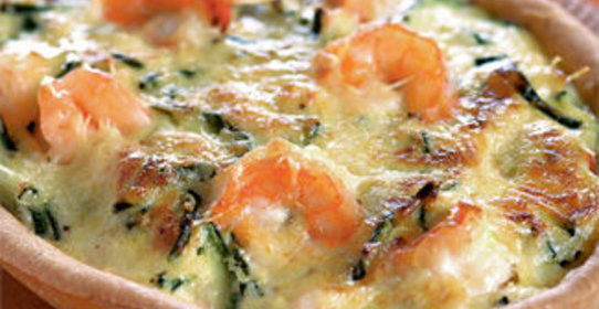 Пирог с креветками и цукини