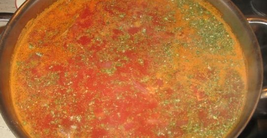 Постный борщ с фасолью