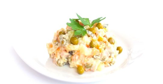 Оливье со свининой