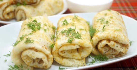 Ажурные блины с фаршем