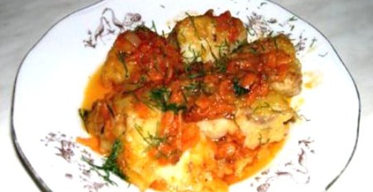 Камбала с морковью