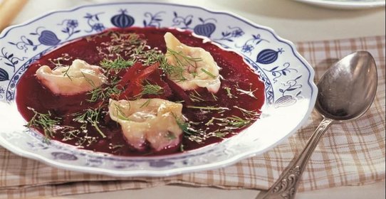 Борщ грибной с ушками