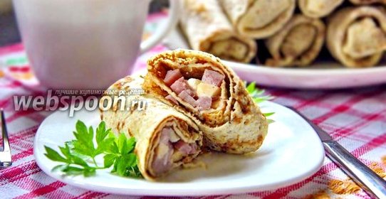 Блины с ветчиной и сыром