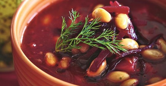 Постный борщ с фасолью