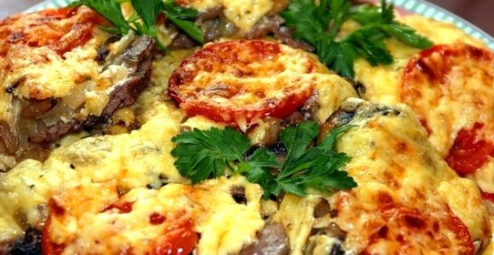 Свиные отбивные с помидорами