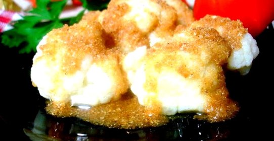 Цветная капуста под сухарным соусом