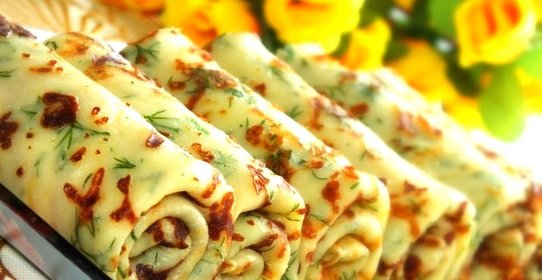 Сырные блинчики с зеленью