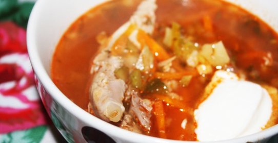 Рассольник с индейкой