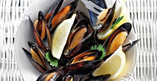 Мидии с белым вином