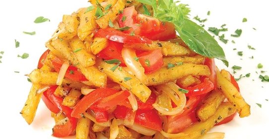 Жареная картошка с болгарским перцем