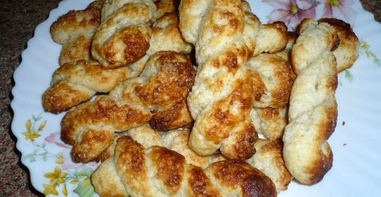 Творожное печенье косичка