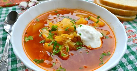 Постный летний борщ без мяса