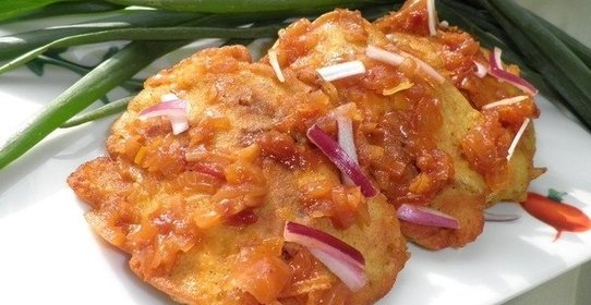 Куриная печень с манго