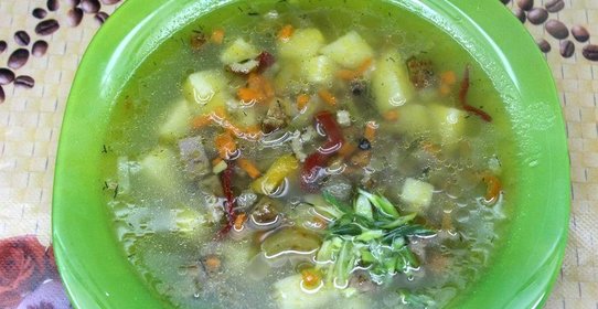 Рассольник с копченостями