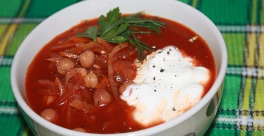 Постный борщ с нутом (без картофеля)