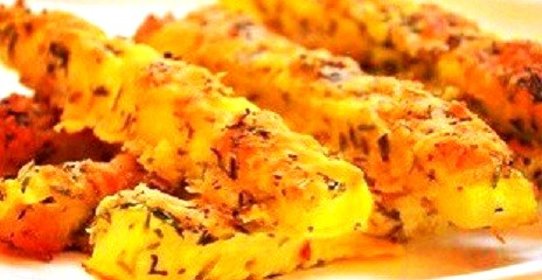 Кабачковые палочки в сырной панировке