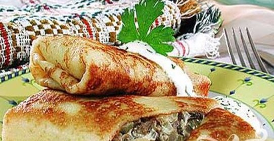 Блинчики с грибами