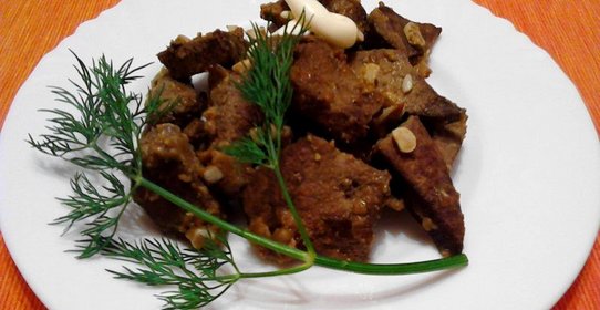 Свиная печень в чесночном маринаде