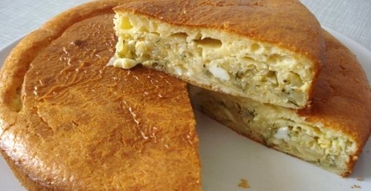 Пирог на ряженке с капустой