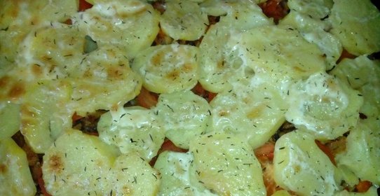 Картофель запеченный с фаршем