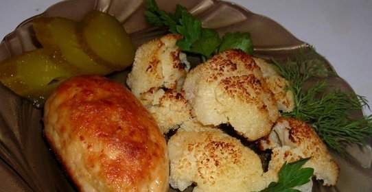 Куриная грудка с цветной капустой в духовке