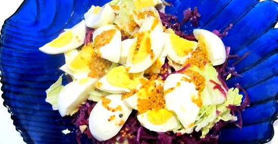 Салат с пекинской и краснокочанной капусты