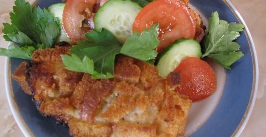 Шницель из куриного фарша по-полесски