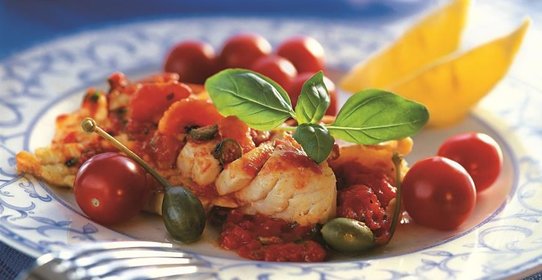 Карри из трески и помидоров